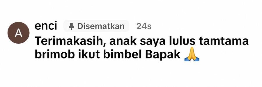 Screenshot testimoni WhatsApp pengguna SuksesCAT 5