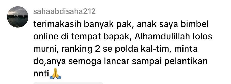 Screenshot testimoni WhatsApp pengguna SuksesCAT 6