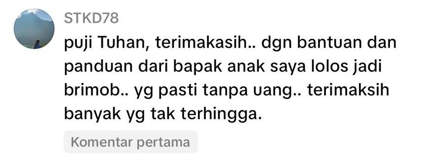 Screenshot testimoni WhatsApp pengguna SuksesCAT 9