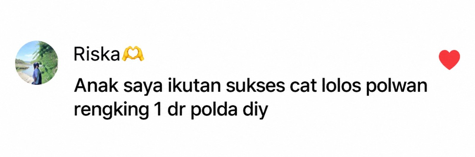 Screenshot testimoni WhatsApp pengguna SuksesCAT 2