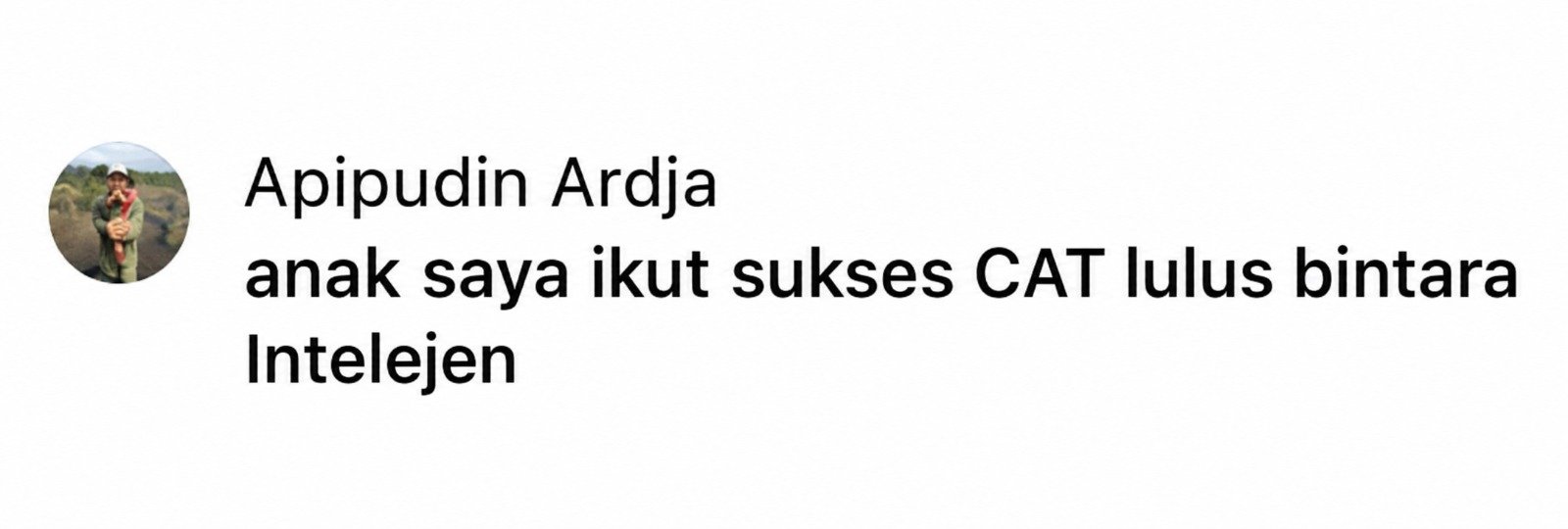 Screenshot testimoni WhatsApp pengguna SuksesCAT 2