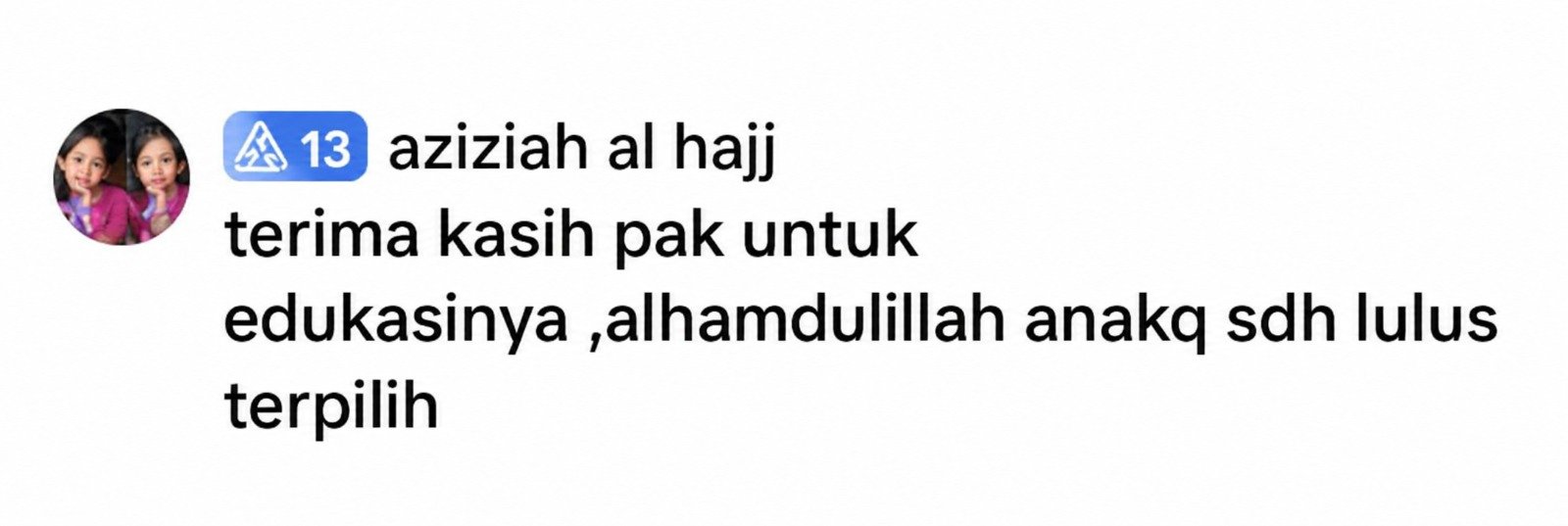 Screenshot testimoni WhatsApp pengguna SuksesCAT 2